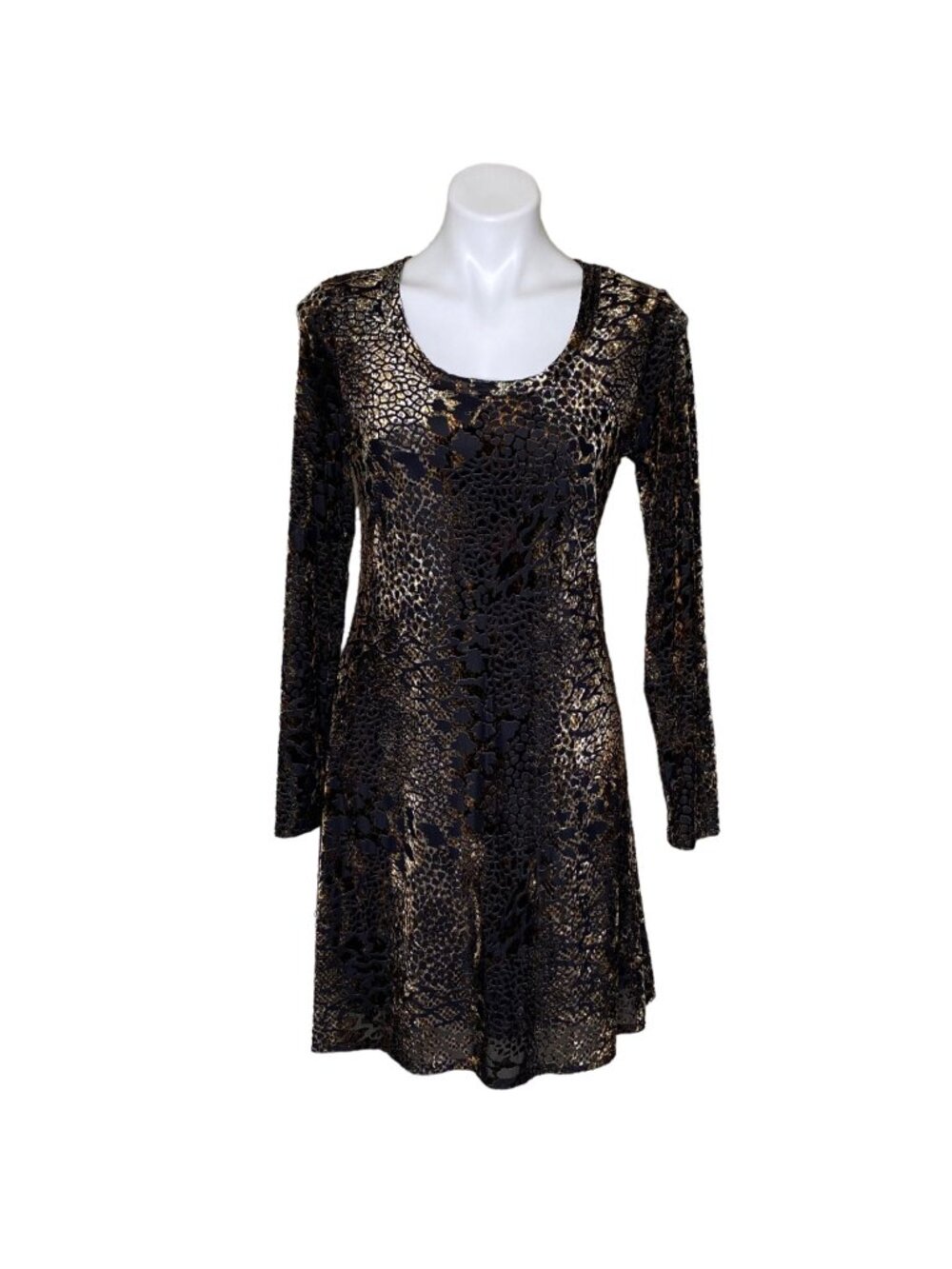 Karen Kane Women's NWT $139 Animal Instinct Velvet Dress, Long Sleeves Size S